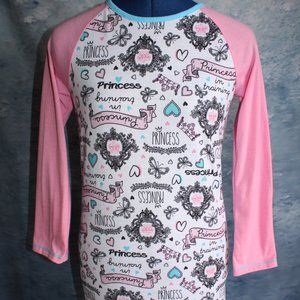 St Eve Girls Pink/White Princess In Training Long Sleeve Nightgown ~M(10/12)~